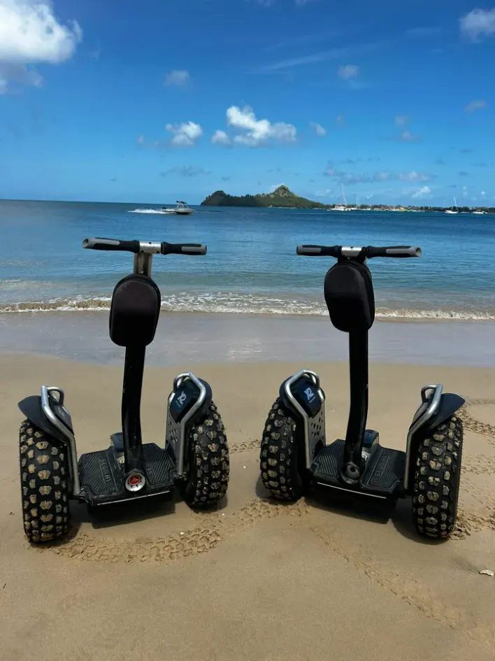 Riders on the Off-Road Segway Adventure tour near Rodney Bay, St. Lucia