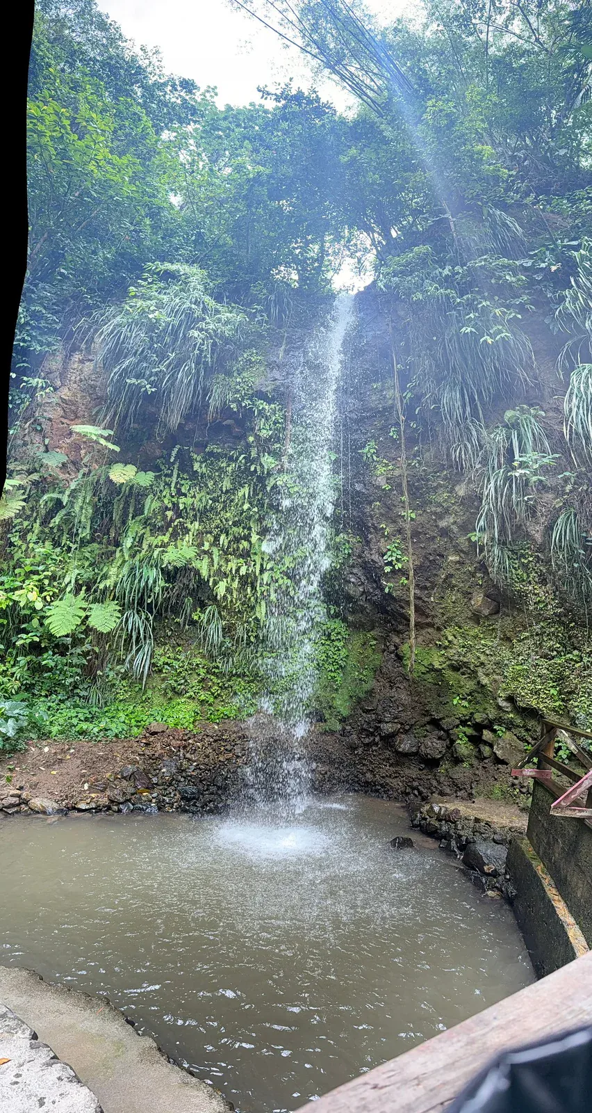 Toraille Waterfall near Soufriere on the St. Lucia volcano and waterfall tour